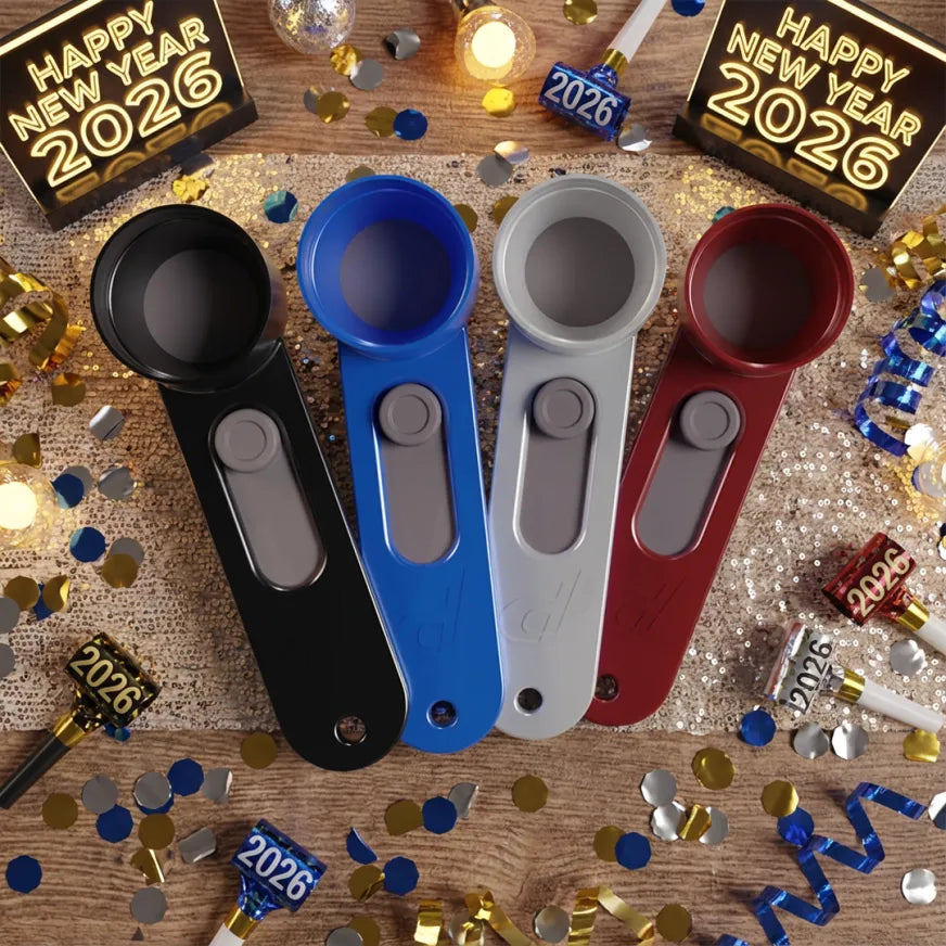 New Year New Me Bundle 4-Pack Black, Blue, White, and Red Multi-Purpose Scoop with Built-In Funnel | Perfect for Narrow Bottles| Used for coffee, collagen, pre-workout, baby formula, bloom, chai and much more| NOT FOR PROTEIN POWDER